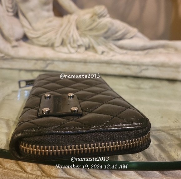 L.A.M.B. Gwen Stefani Leather Quilted Wallet Luxury Designer Vintage Celeb #62 - Picture 7 of 13